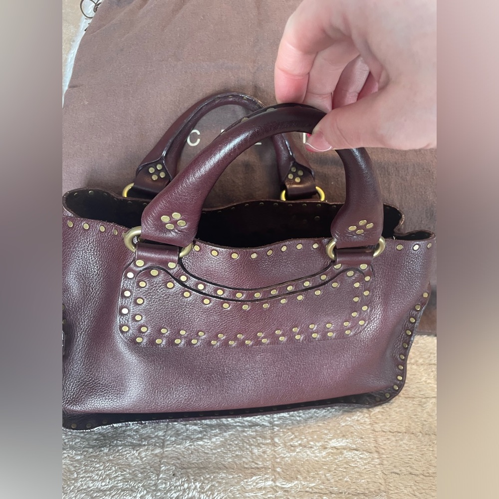 100% Authentic Celine Burgundy Leather Handbag